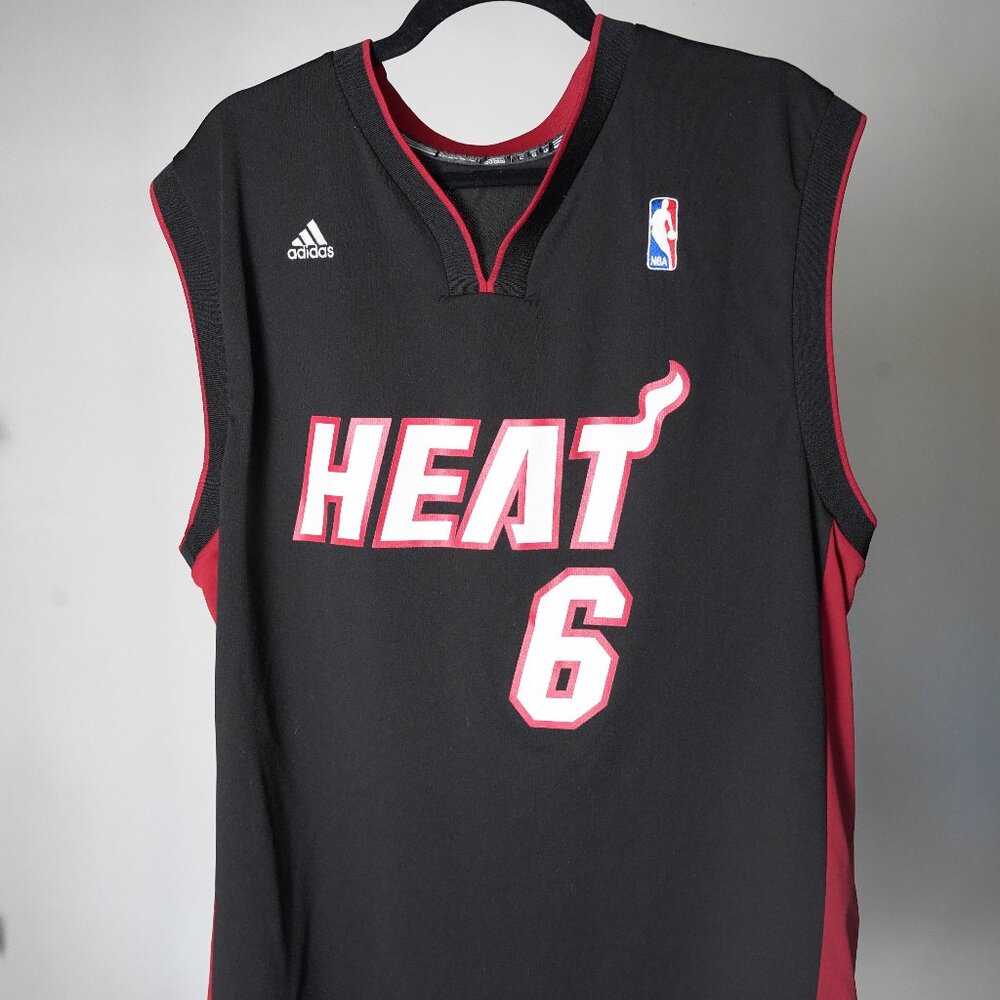 Adidas LeBron James Miami Heat Jersey, Number 6 size Large